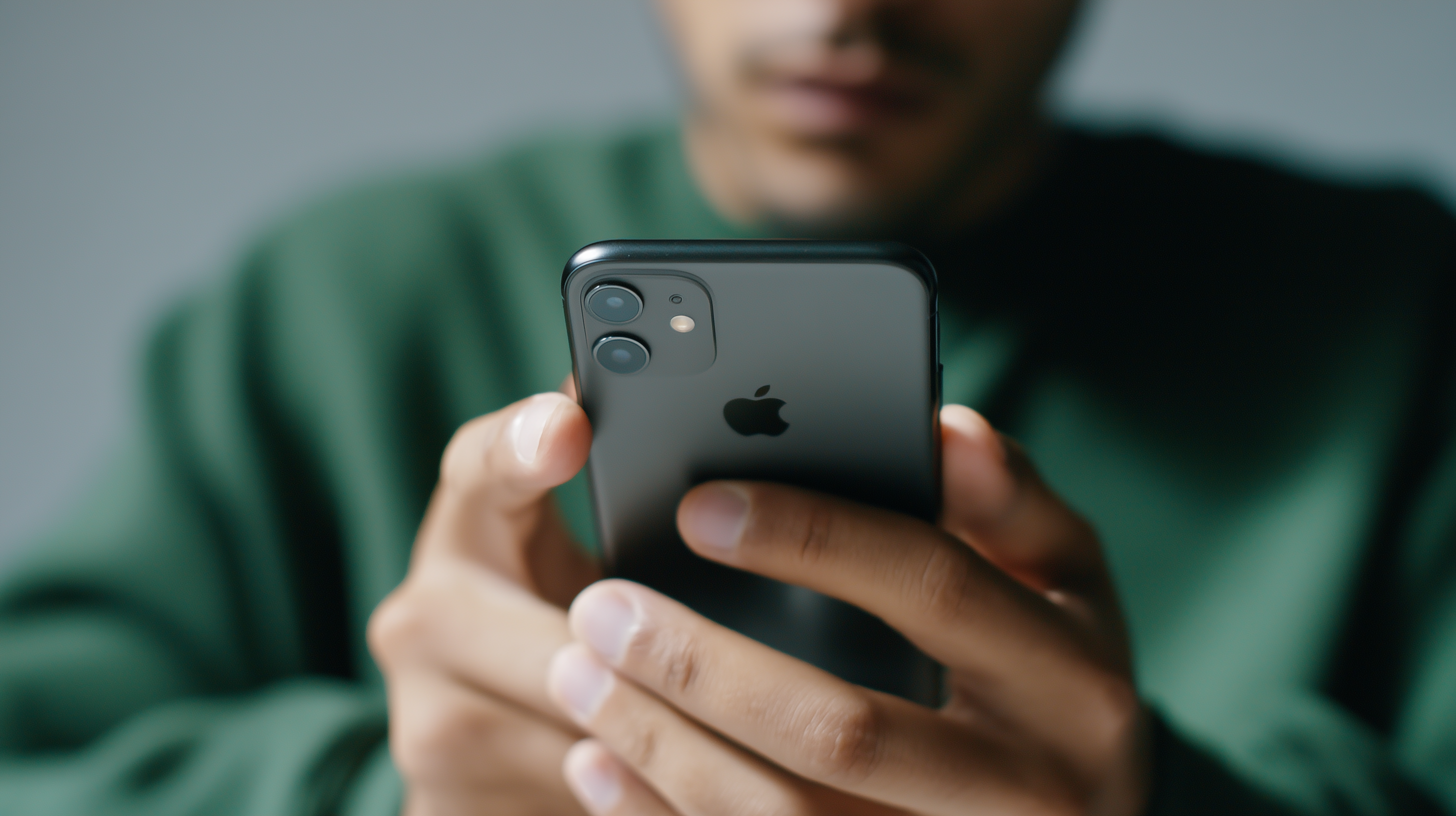 Patient using UniqueHuman app on iPhone